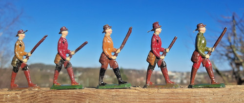 Uralt zinn figur trapper - 5x,