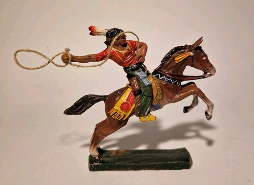 Elastolin indianer mit lasso - indianer,