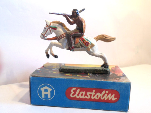 Elastolin indianer mit gewehr - elastolin,
