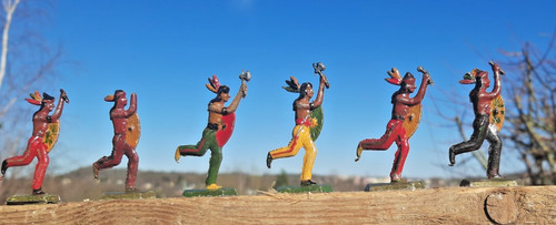 Uralt zinn figur indianer - figur,